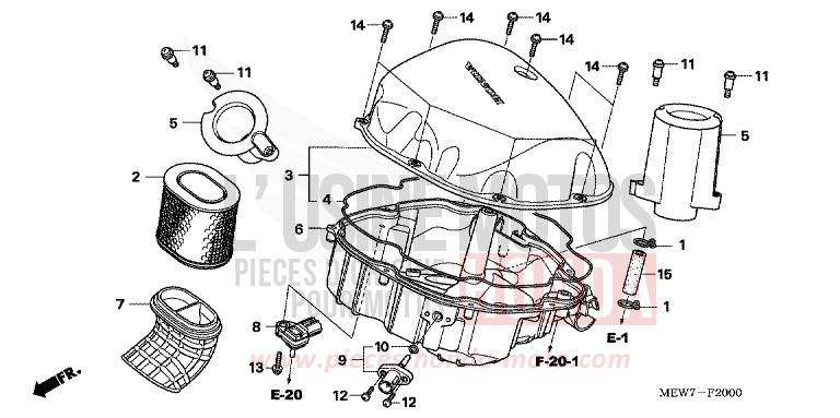 AIR CLEANER for Deauville ABS ANCHOR GRAY METALLIC-U (NH229) from 2007